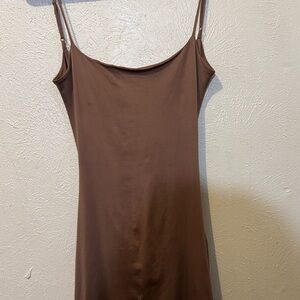 Brown Spaghetti Strap Dress